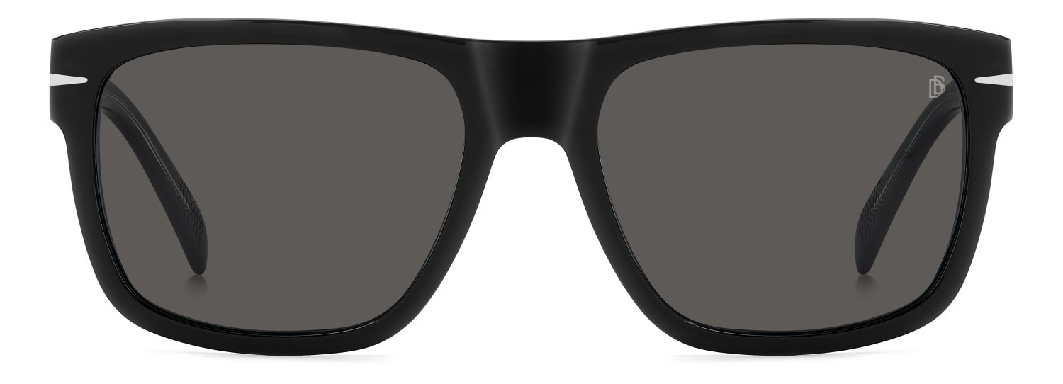 Sunglasses David Beckham Db 7150/S 208152 807 M9 color black shape rectangle lenses grey polarized