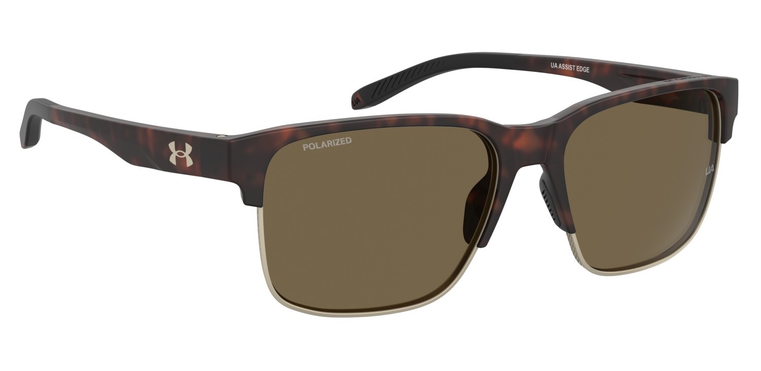 Occhiali da sole Under Armour Ua Assist Edge 208153 086 SP colore havana forma rettangolare lenti bronze polarized