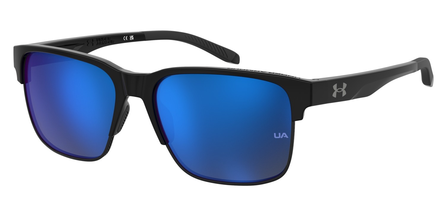 Occhiali da sole Under Armour Ua Assist Edge 208153 D51 Z0 colore black blue forma rettangolare lenti blue multilayer