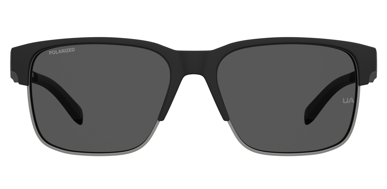 Sunglasses Under Armour Ua Assist Edge 208153 O6W M9 color matte black grey shape rectangle lenses grey polarized