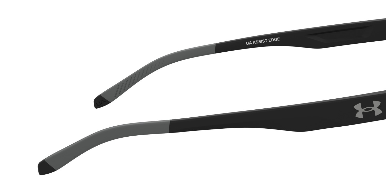 Sunglasses Under Armour Ua Assist Edge 208153 O6W M9 color matte black grey shape rectangle lenses grey polarized