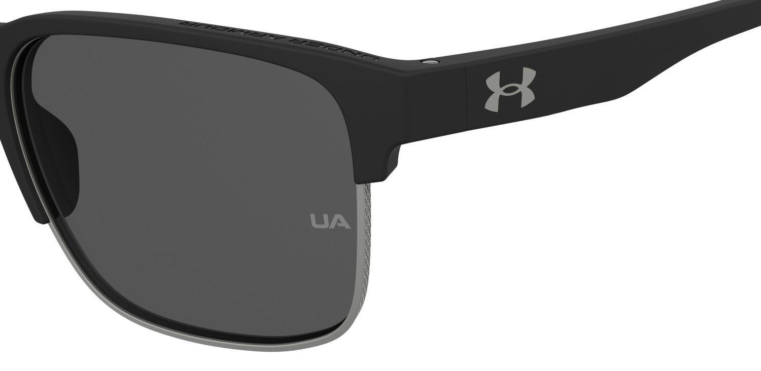 Sunglasses Under Armour Ua Assist Edge 208153 O6W M9 color matte black grey shape rectangle lenses grey polarized