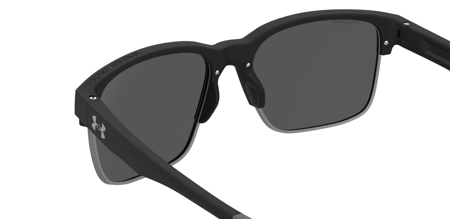 Sunglasses Under Armour Ua Assist Edge 208153 O6W M9 color matte black grey shape rectangle lenses grey polarized