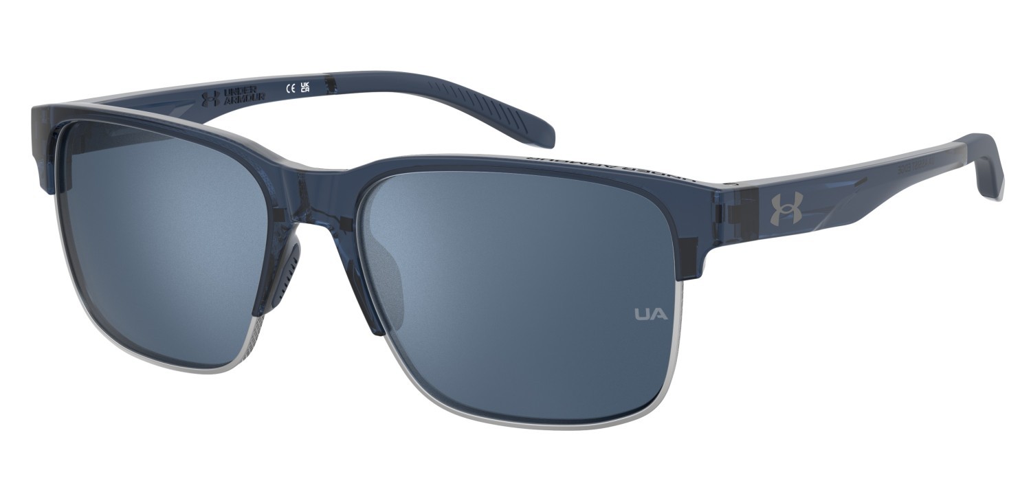 Sunglasses Under Armour Ua Assist Edge 208153 OXZ 61 color blue crystal shape rectangle lenses blue flash