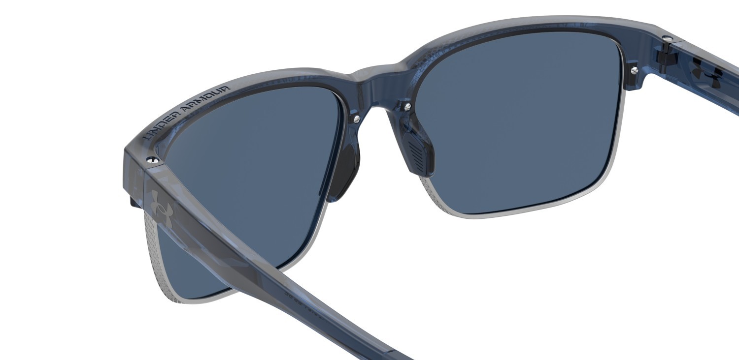 Sunglasses Under Armour Ua Assist Edge 208153 OXZ 61 color blue crystal shape rectangle lenses blue flash