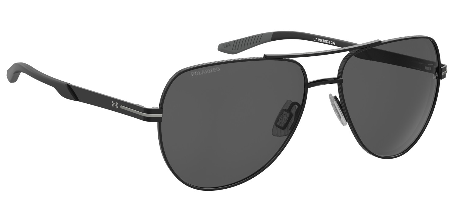 Occhiali da sole Under Armour Ua Instinct 2/G 208154 003 M9 colore matte black forma aviator lenti grey polarized