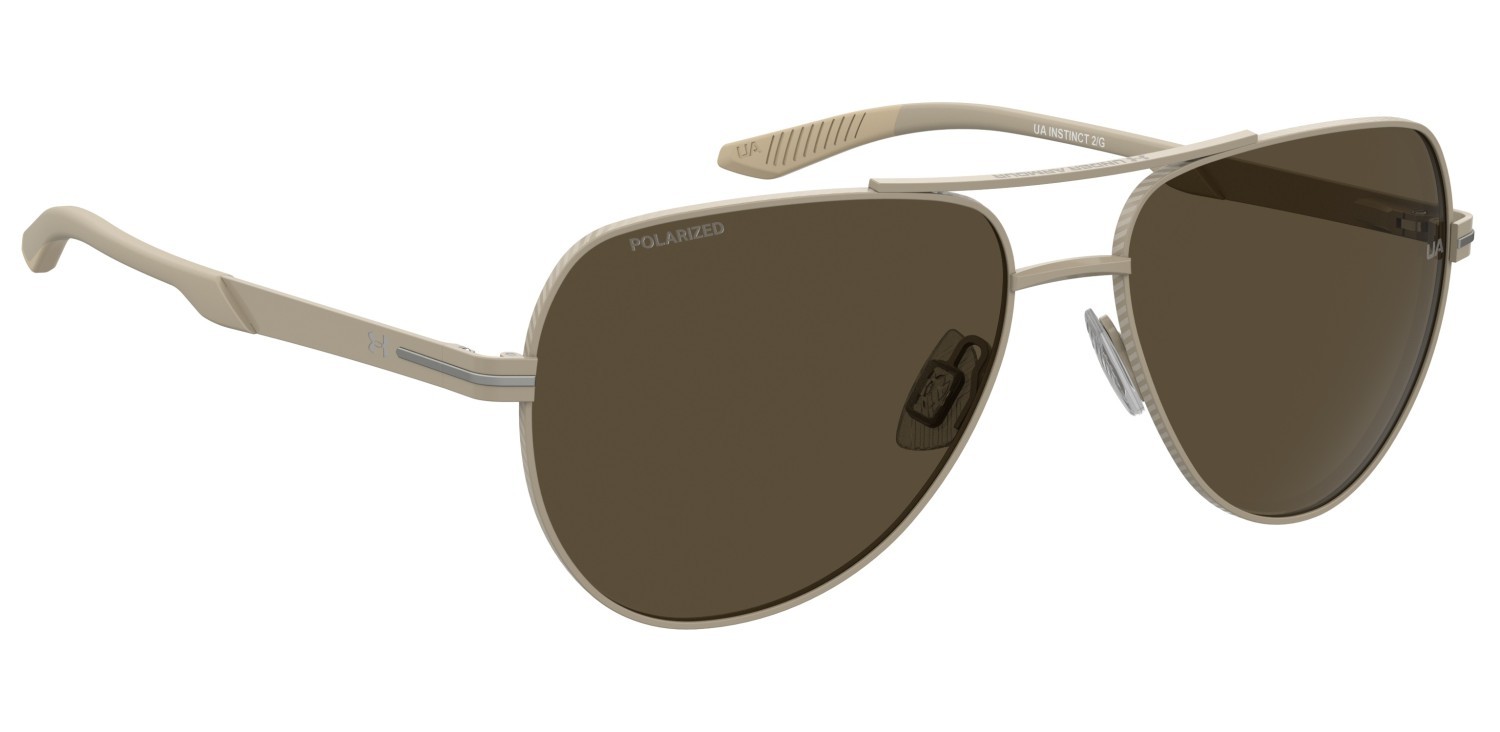 Occhiali da sole Under Armour Ua Instinct 2/G 208154 2QU SP colore matt khaki forma aviator lenti bronze polarized