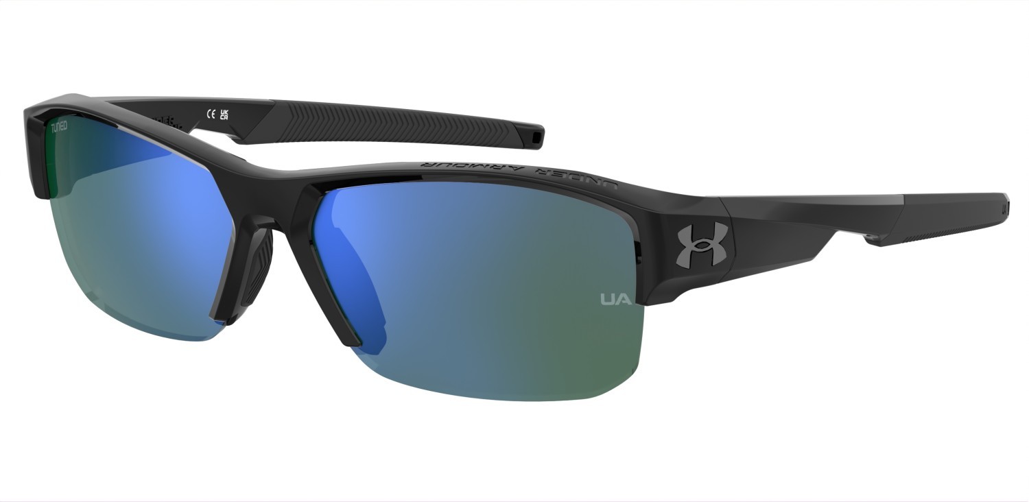 Occhiali da sole Under Armour Ua Fanatical Ii 208156 7ZJ V8 colore black green forma rettangolare lenti green multilayer oleophobic
