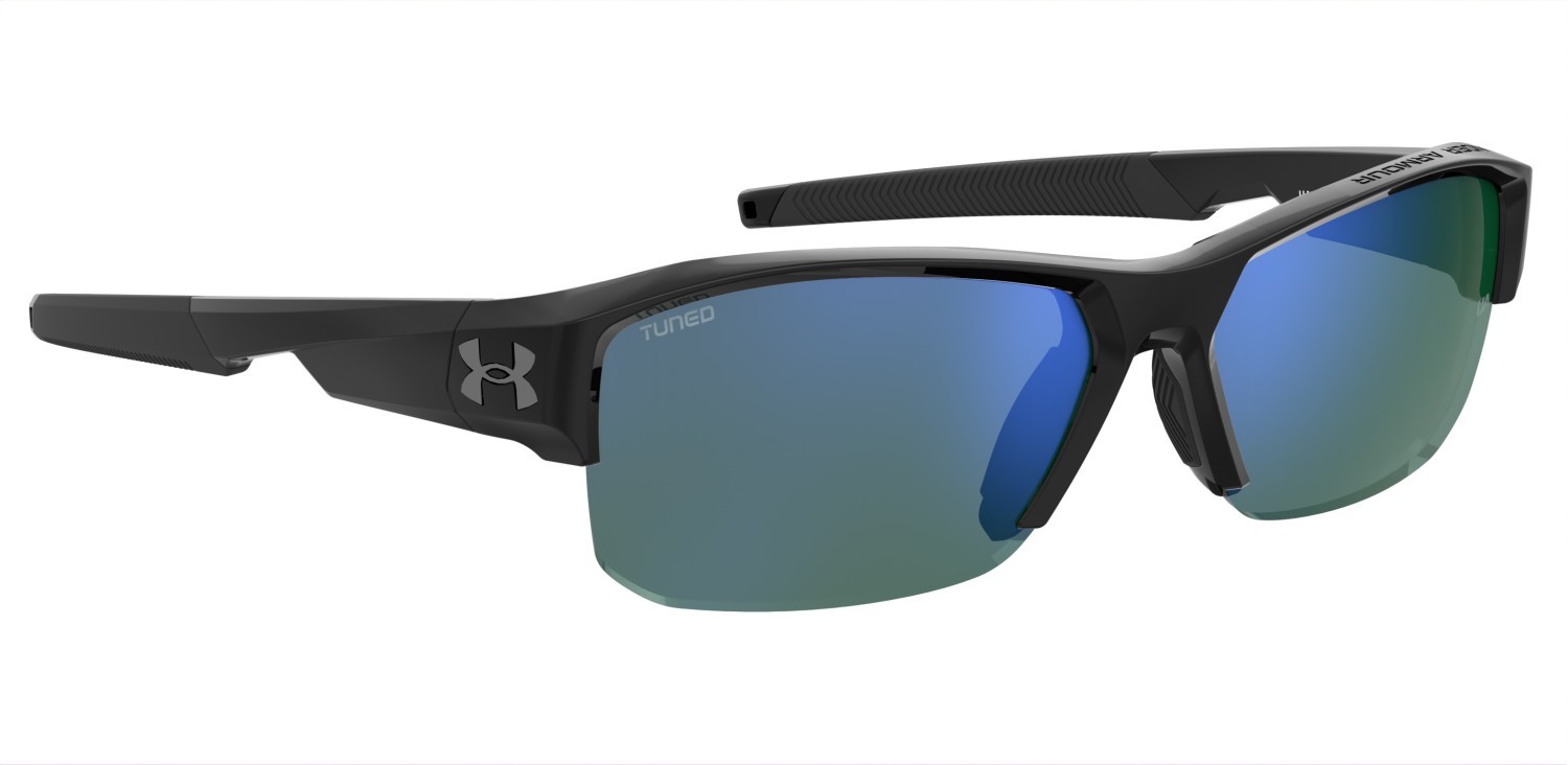 Occhiali da sole Under Armour Ua Fanatical Ii 208156 7ZJ V8 colore black green forma rettangolare lenti green multilayer oleophobic