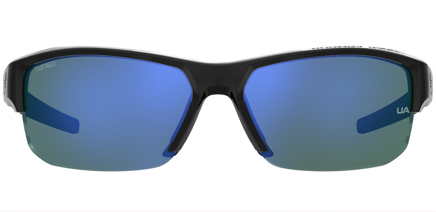 Occhiali da sole Under Armour Ua Fanatical Ii 208156 7ZJ V8 colore black green forma rettangolare lenti green multilayer oleophobic