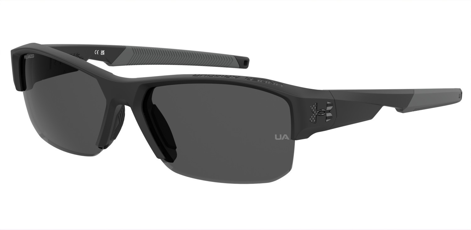 Sunglasses Under Armour Ua Fanatical Ii 208156 O6W M9 color matte black grey shape rectangle lenses grey polarized