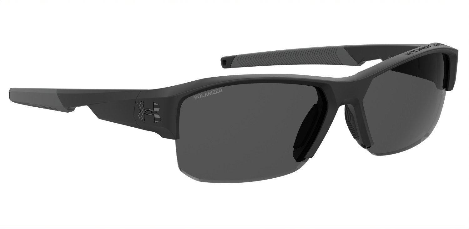 Sunglasses Under Armour Ua Fanatical Ii 208156 O6W M9 color matte black grey shape rectangle lenses grey polarized
