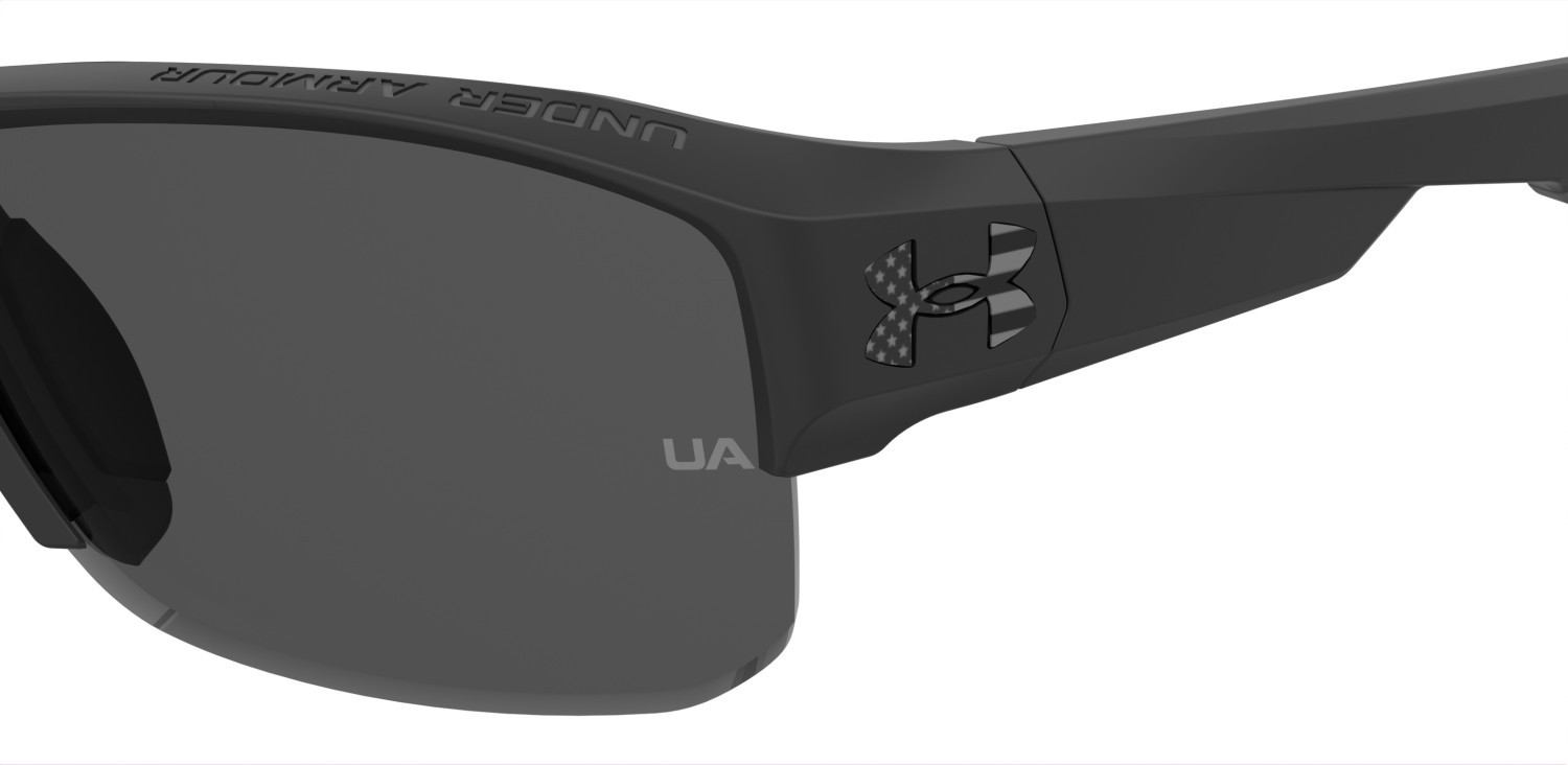 Sunglasses Under Armour Ua Fanatical Ii 208156 O6W M9 color matte black grey shape rectangle lenses grey polarized
