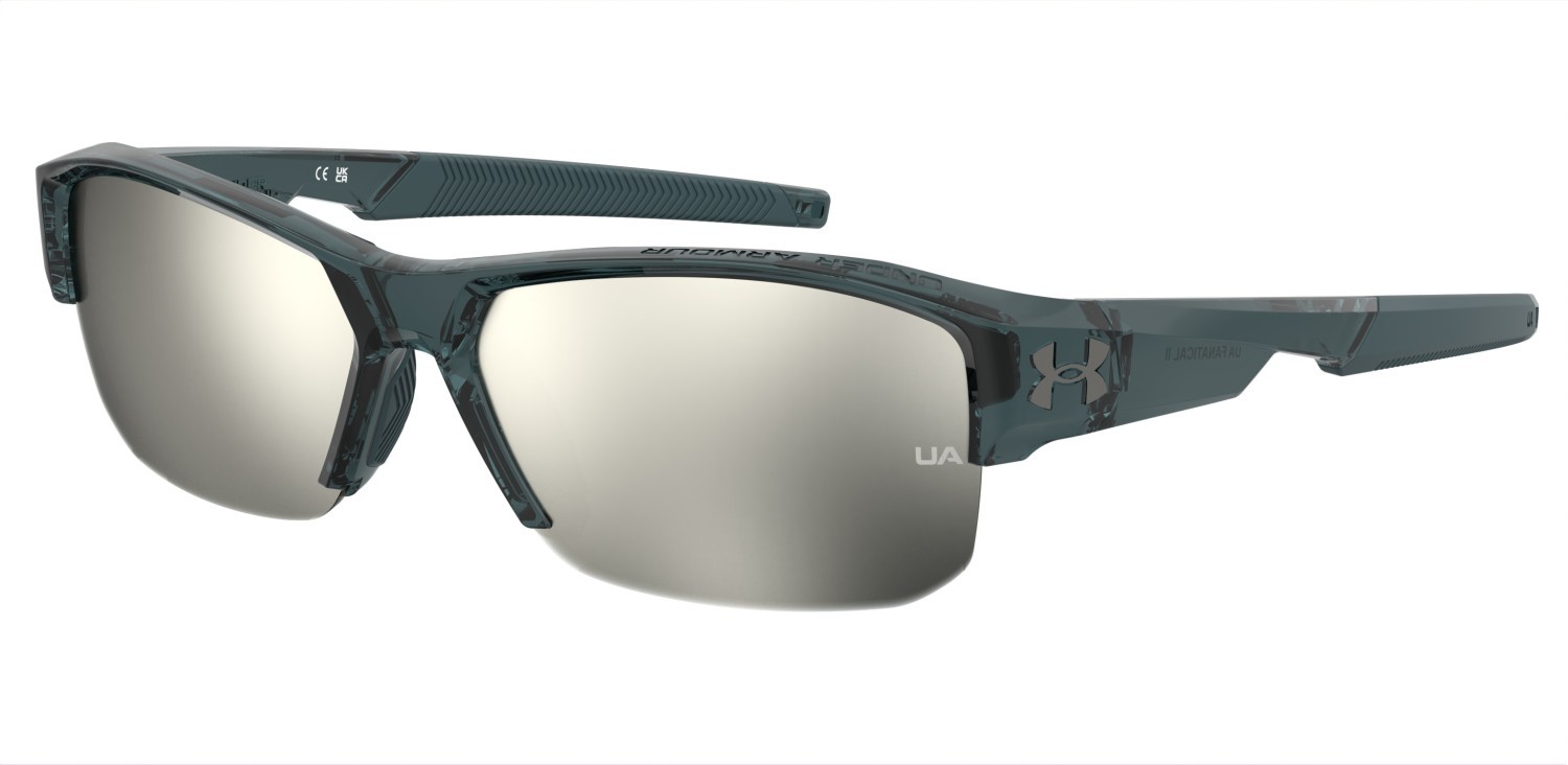 Sunglasses Under Armour Ua Fanatical Ii 208156 QM4 UE color crystal blue shape rectangle lenses ivory multilayer