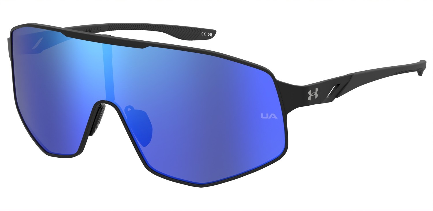 Sunglasses Under Armour Ua Gamedaymtl/G 208157 0VK W1 color matte black blue shape mask lenses blue multilayer oleophobic