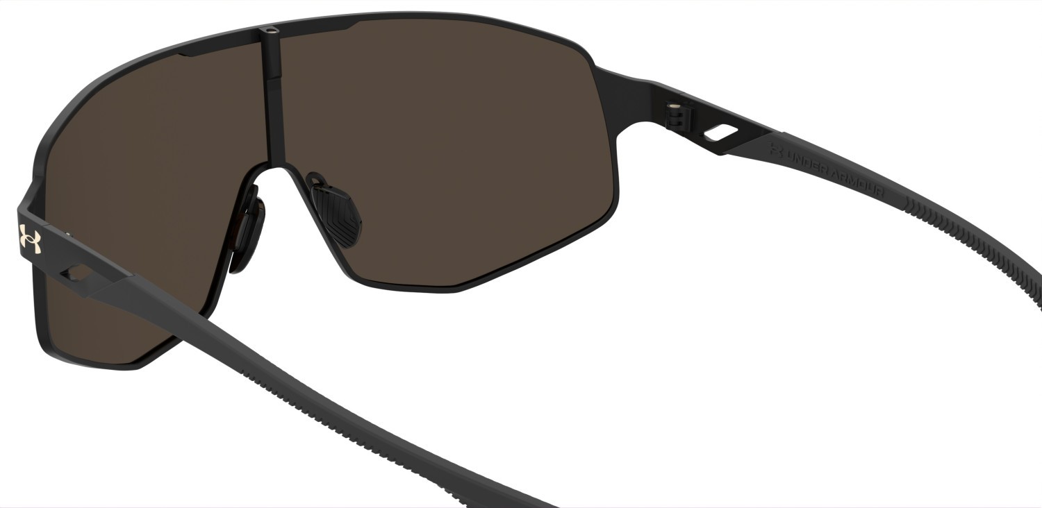 Sunglasses Under Armour Ua Gamedaymtl/G 208157 I46 2B color matte black gold shape mask lenses gold mirror oleophobic