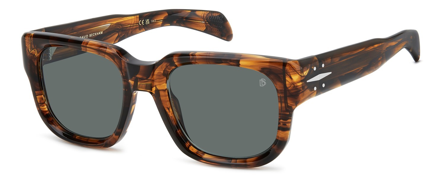 Sunglasses David Beckham Db 7146/S 208159 EX4 QT color brown horn shape square lenses green