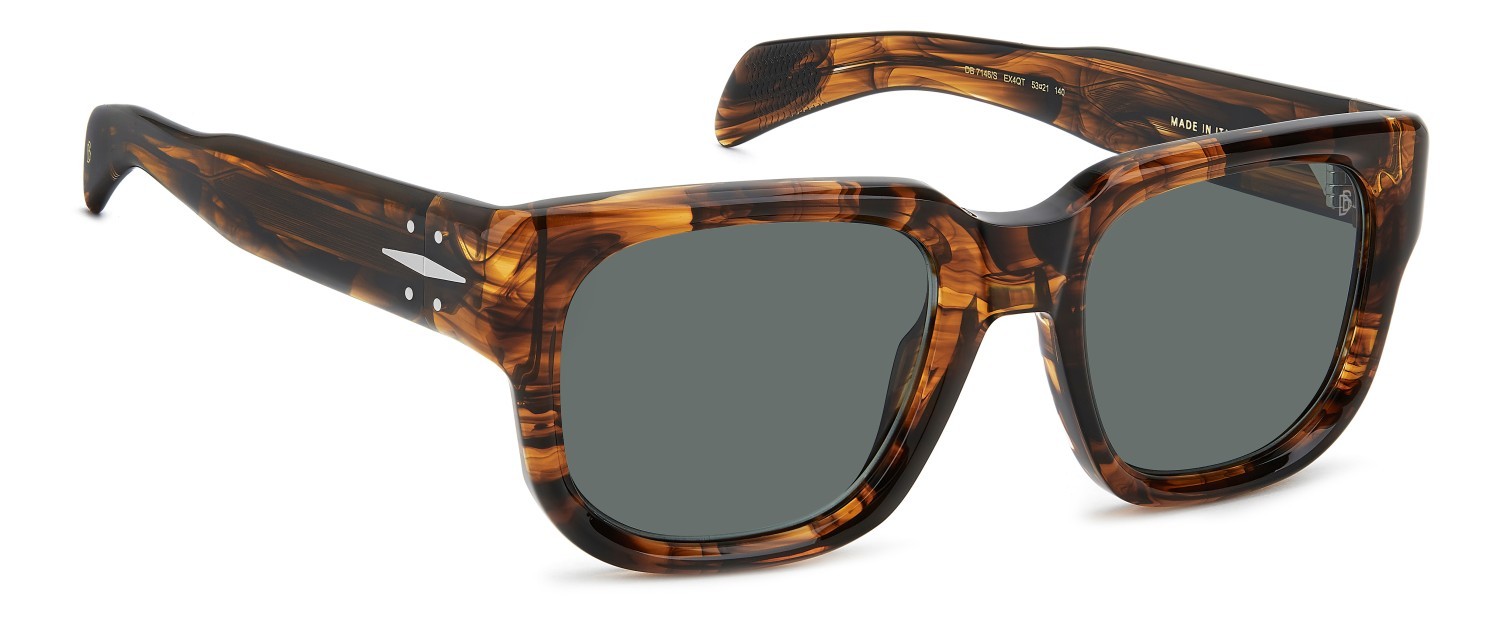 Sunglasses David Beckham Db 7146/S 208159 EX4 QT color brown horn shape square lenses green