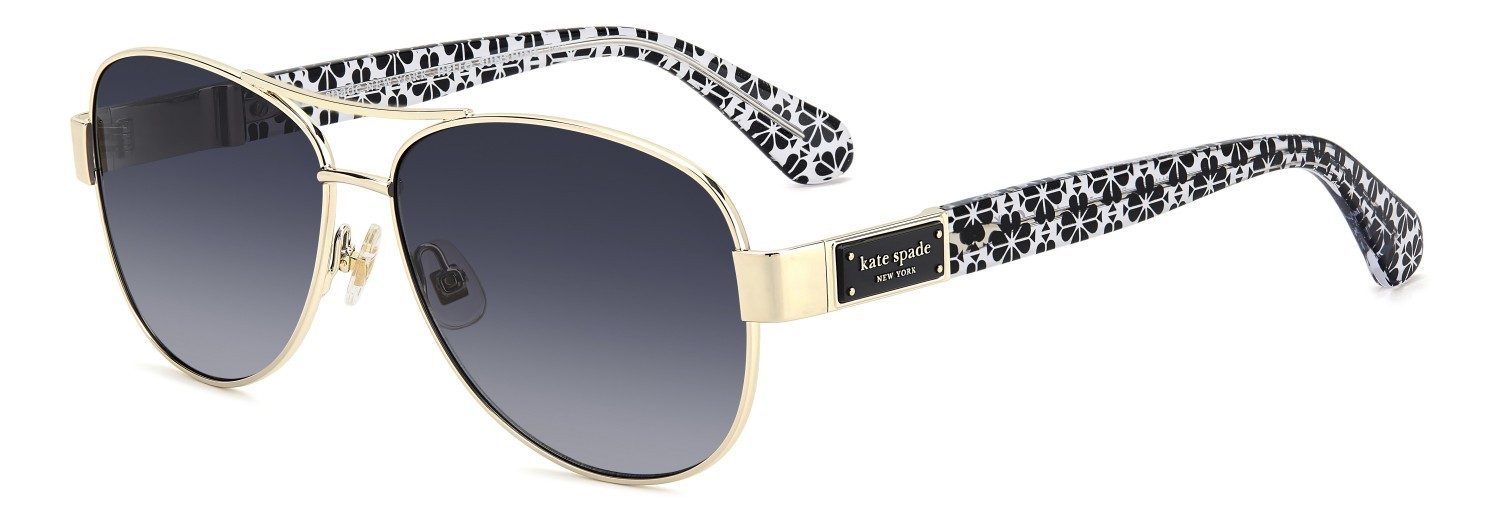 Sunglasses Kate Spade Ks Dalia 3/G 208162 RHL 9O color gold black_ shape aviator lenses dark grey shaded