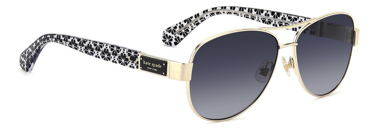 Sunglasses Kate Spade Ks Dalia 3/G 208162 RHL 9O color gold black_ shape aviator lenses dark grey shaded