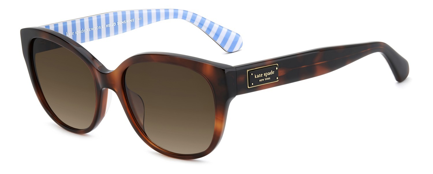 Sunglasses Kate Spade Ks Ninna 2/S 208163 086 HA color havana shape round lenses brown shaded