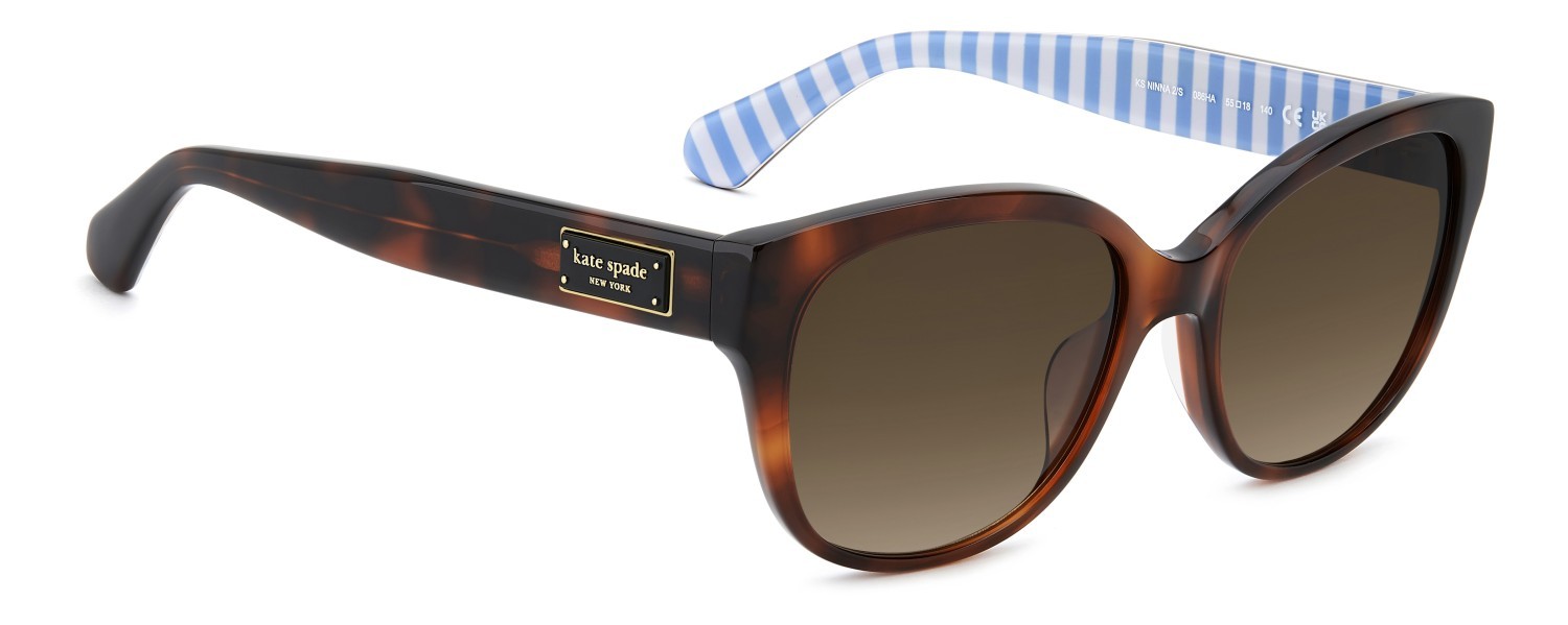 Sunglasses Kate Spade Ks Ninna 2/S 208163 086 HA color havana shape round lenses brown shaded