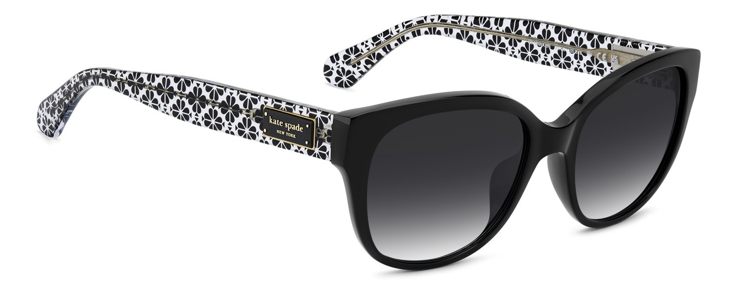 Sunglasses Kate Spade Ks Ninna 2/S 208163 807 9O color black shape round lenses dark grey shaded