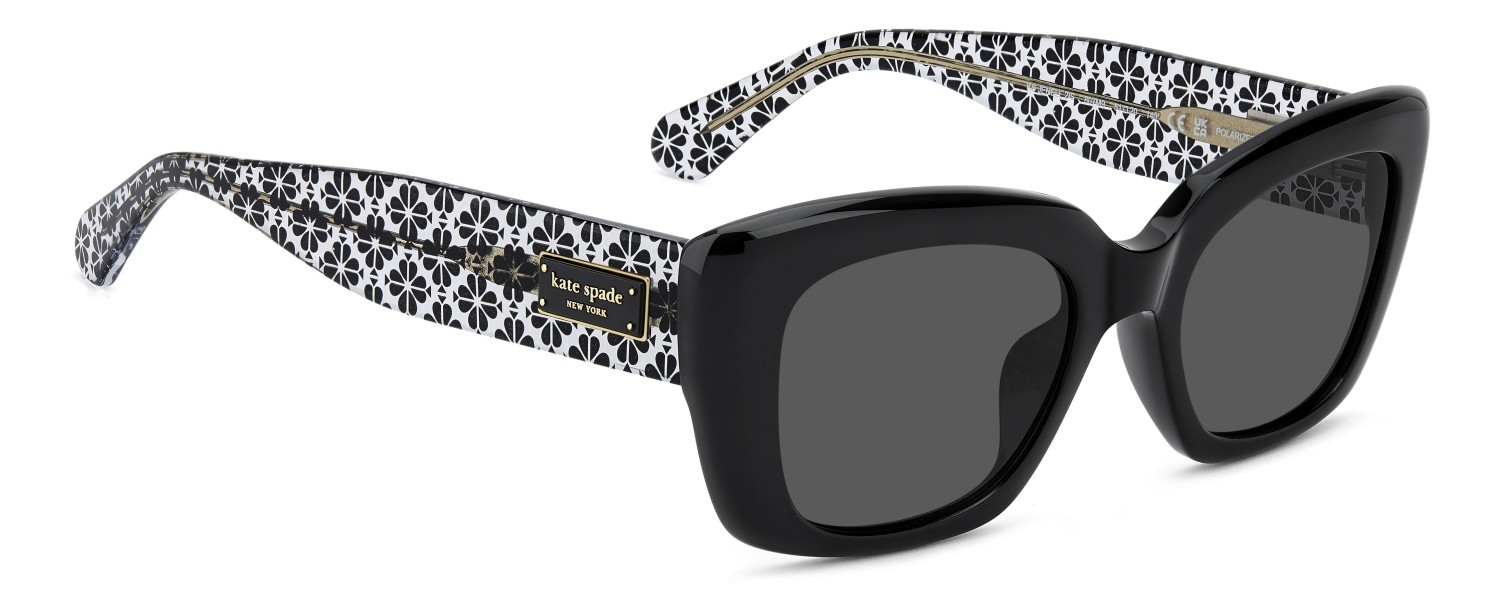 Sunglasses Kate Spade Ks Jenell 2/S 208164 807 M9 color black shape rectangle lenses grey polarized