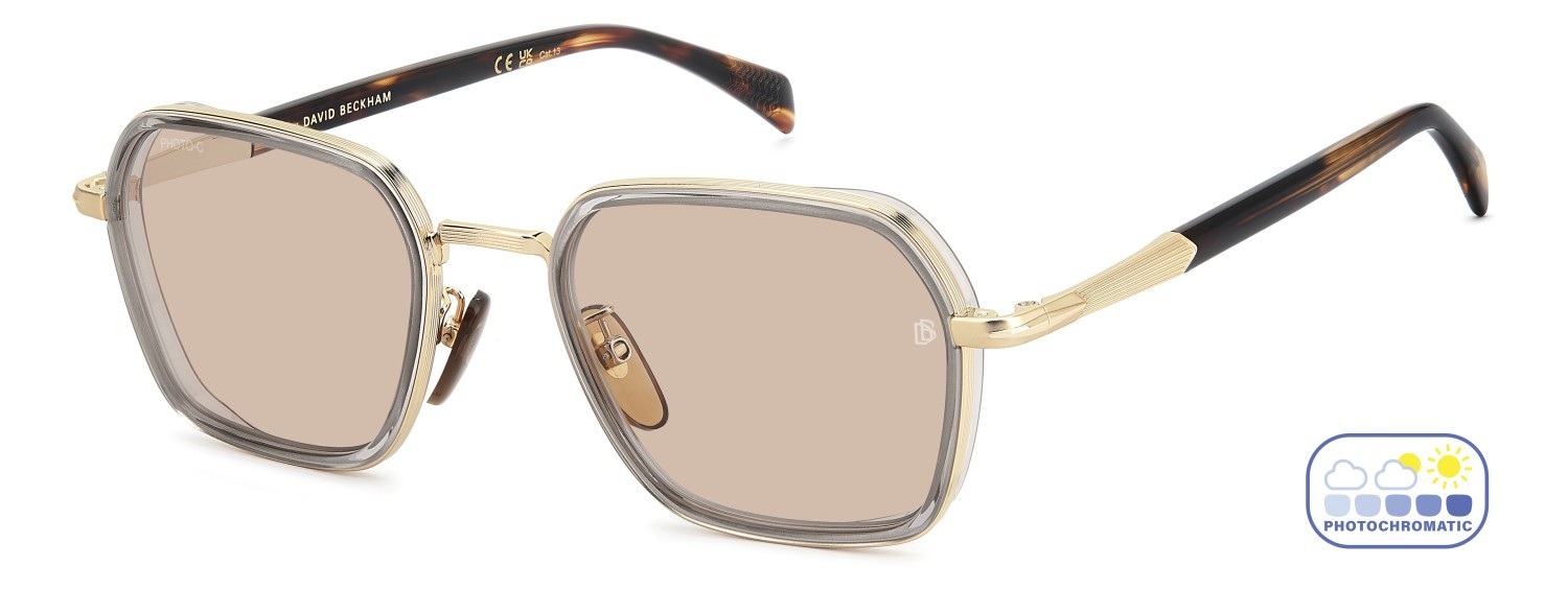 Sunglasses David Beckham Db 1194/G 208167 2F7 3O color gold grey shape square lenses nude photocromatic