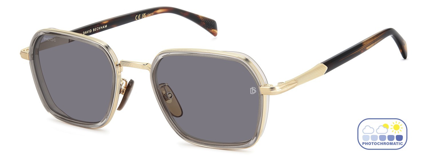 Sunglasses David Beckham Db 1194/G 208167 2F7 3O color gold grey shape square lenses nude photocromatic