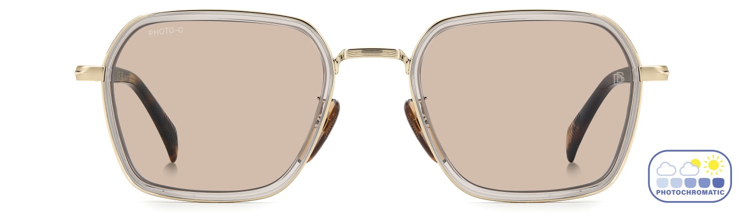 Sunglasses David Beckham Db 1194/G 208167 2F7 3O color gold grey shape square lenses nude photocromatic