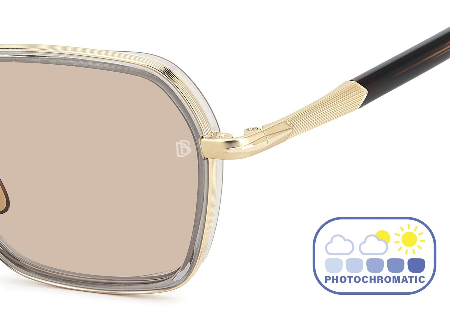 Sunglasses David Beckham Db 1194/G 208167 2F7 3O color gold grey shape square lenses nude photocromatic
