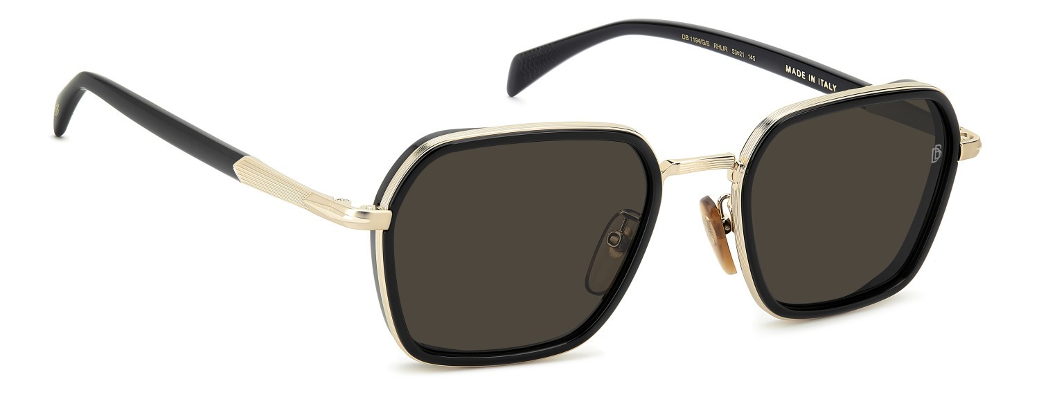 Sunglasses David Beckham Db 1194/G 208167 RHL IR color gold black 2 shape square lenses grey