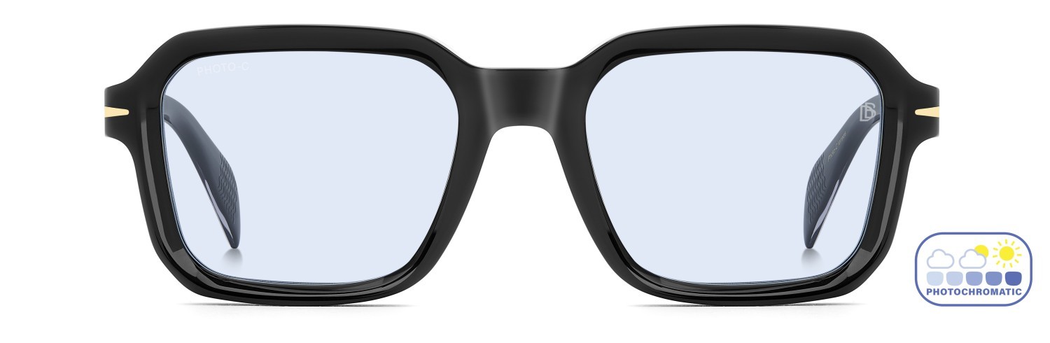 Sunglasses David Beckham Db 7147/S 208171 807 QZ color black shape square lenses azure photocromatic