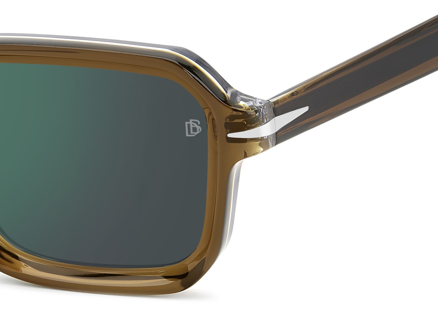 Sunglasses David Beckham Db 7147/S 208171 TXO MT color ochre crystal shape square lenses green mirror