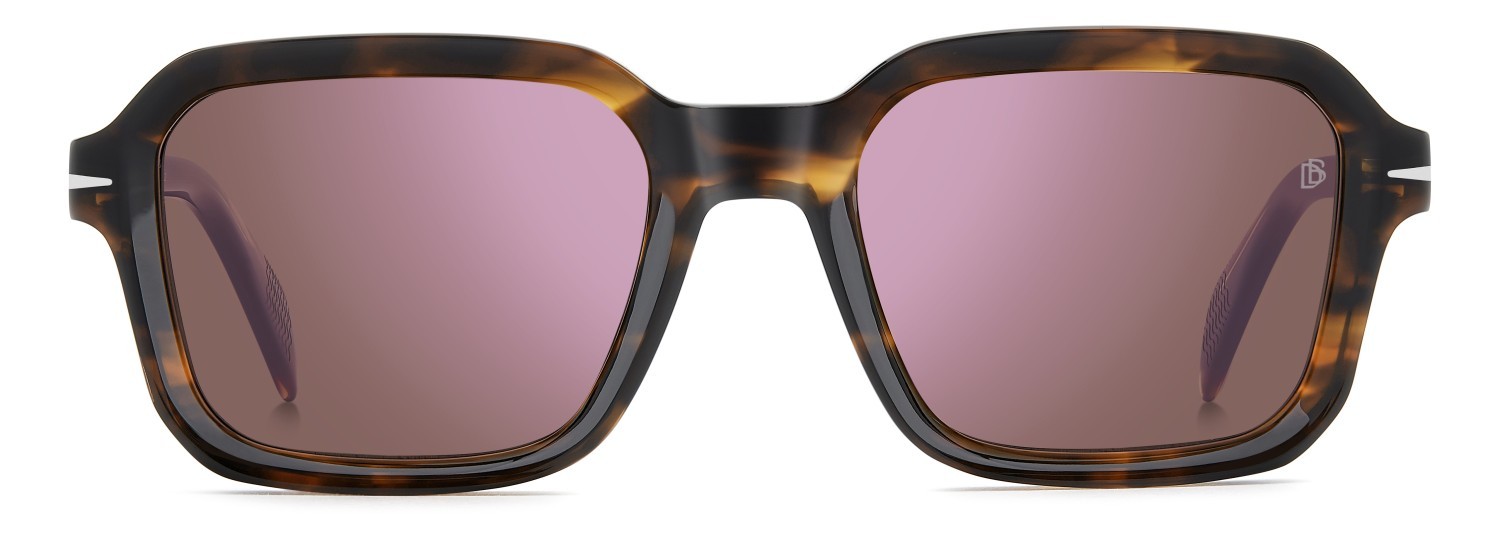 Sunglasses David Beckham Db 7147/S 208171 WR9 13 color brown havana shape square lenses violet mirror