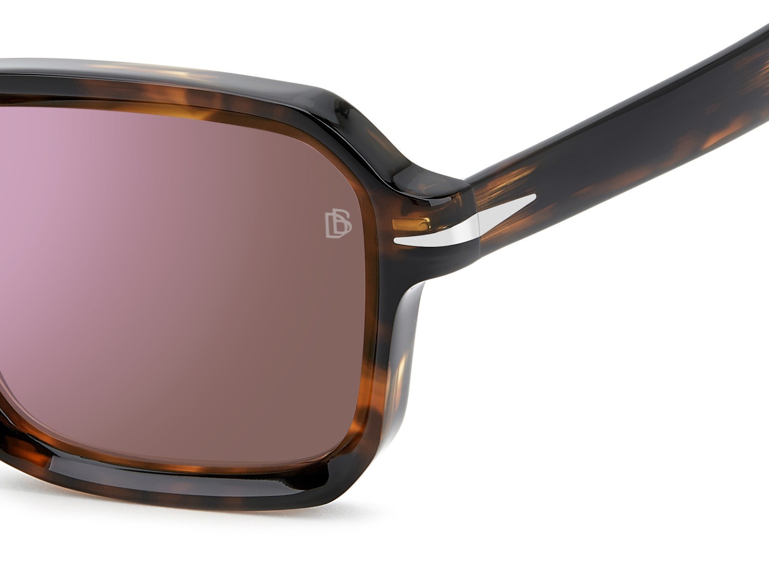 Sunglasses David Beckham Db 7147/S 208171 WR9 13 color brown havana shape square lenses violet mirror