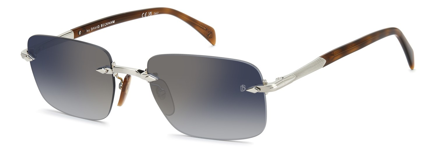 Sunglasses David Beckham Db 1195/S 208172 8JD 1V color palladium havana shape rectangle lenses blue shaded gold mirror