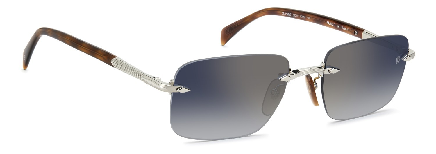 Sunglasses David Beckham Db 1195/S 208172 8JD 1V color palladium havana shape rectangle lenses blue shaded gold mirror