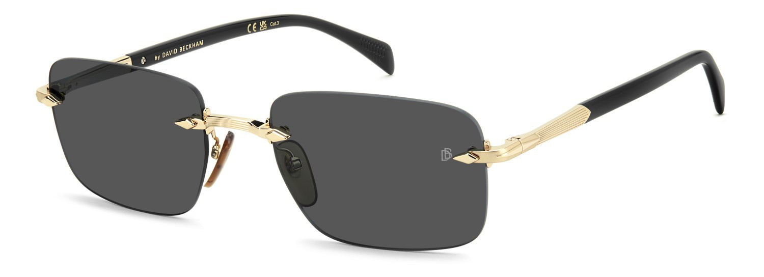 Sunglasses David Beckham Db 1195/S 208172 RHL IR color gold black 2 shape rectangle lenses grey