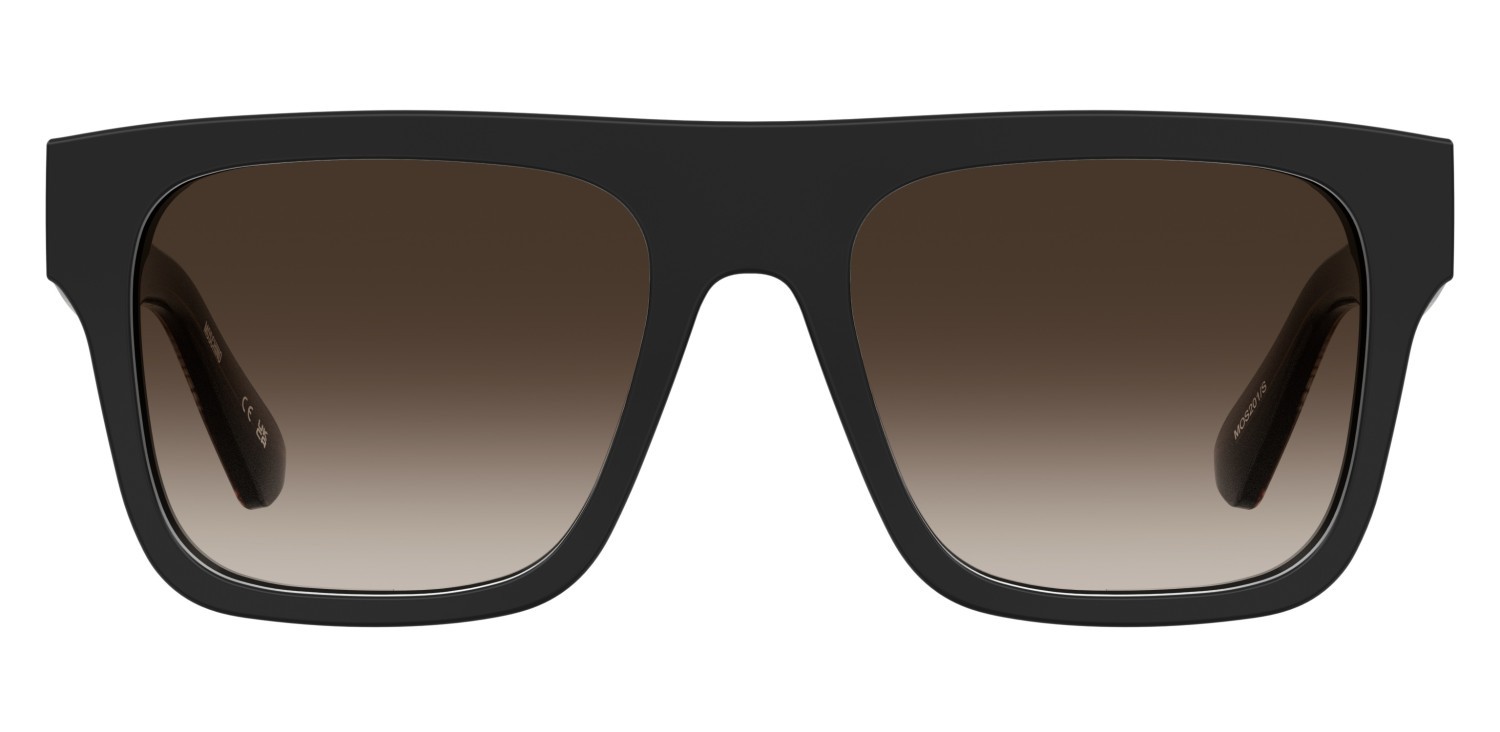 Sonnenbrillen Moschino Mos201/S 208174 37N HA farbe black horn form rechteckig gläser brown shaded