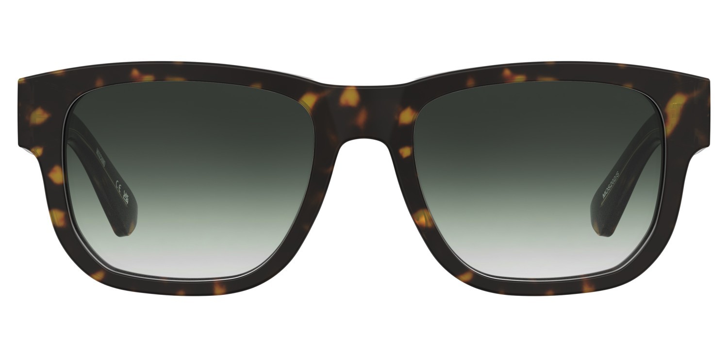 Occhiali da sole Moschino Mos202/S 208175 086 9K colore havana forma rettangolare lenti green shaded