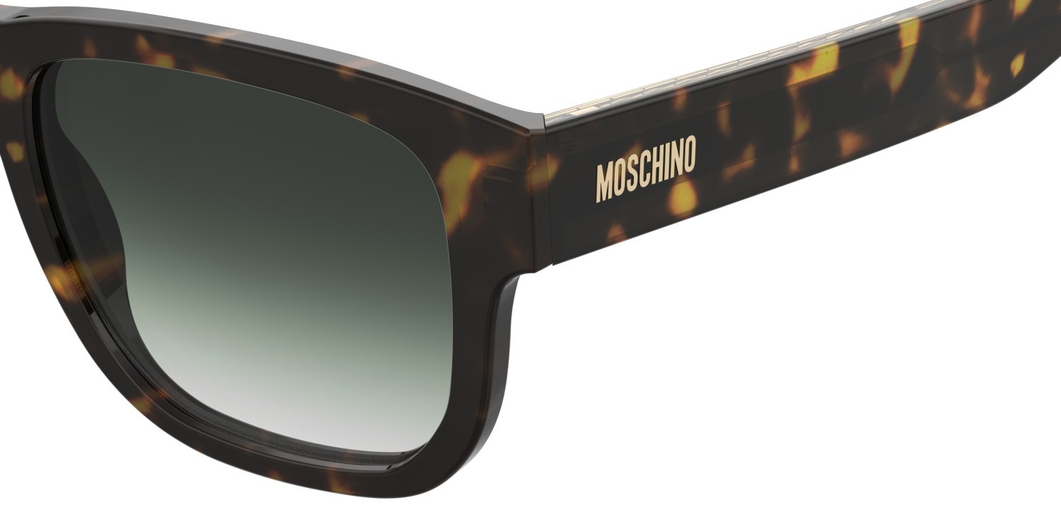 Occhiali da sole Moschino Mos202/S 208175 086 9K colore havana forma rettangolare lenti green shaded