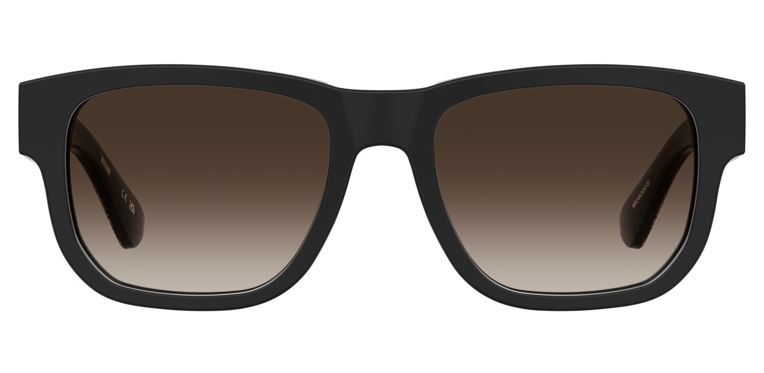 Occhiali da sole Moschino Mos202/S 208175 37N HA colore black horn forma rettangolare lenti brown shaded