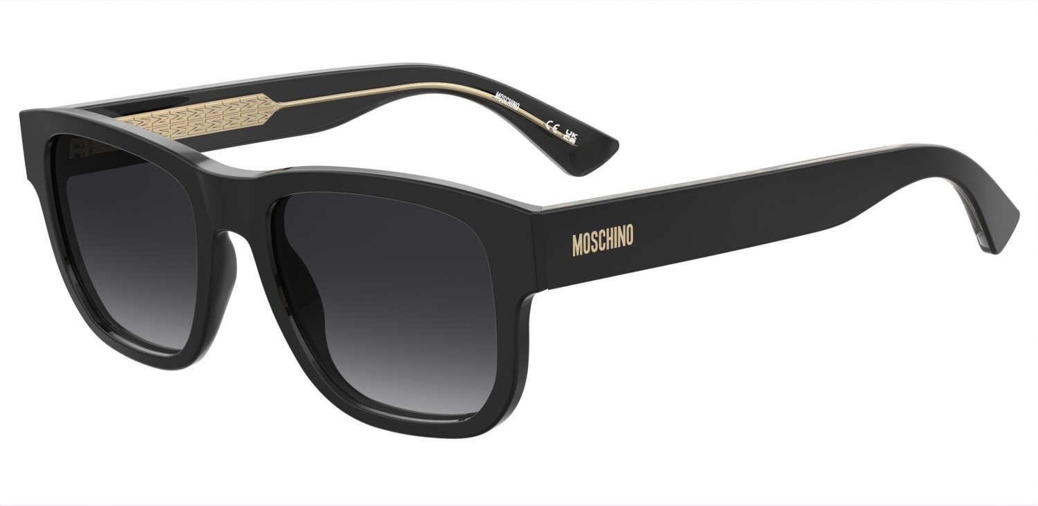 Sonnenbrillen Moschino Mos202/S 208175 807 9O farbe black form rechteckig gläser dark grey shaded