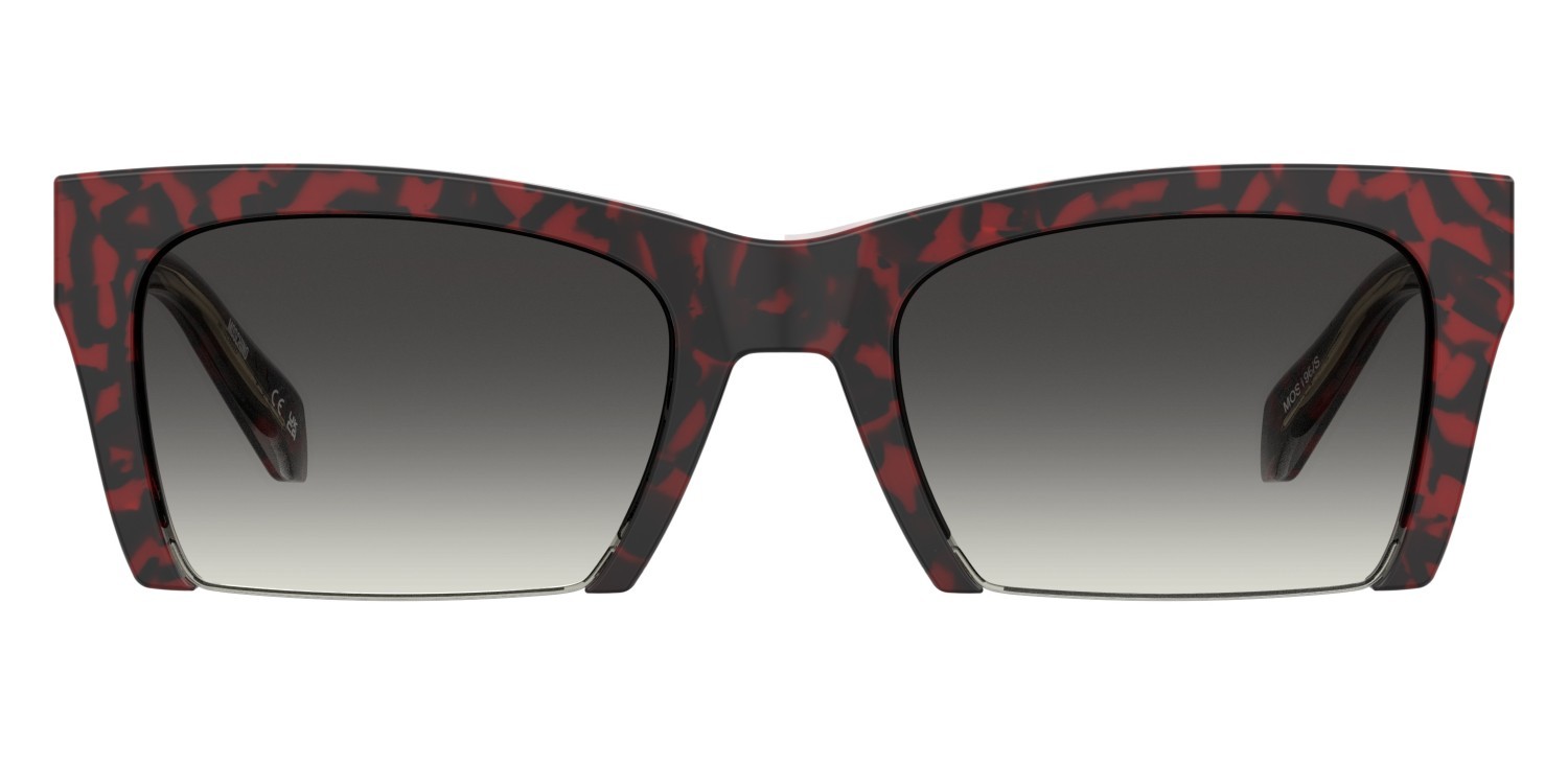 Occhiali da sole Moschino Mos196/S 208176 0UC 9O colore red havana forma quadrato lenti dark grey shaded