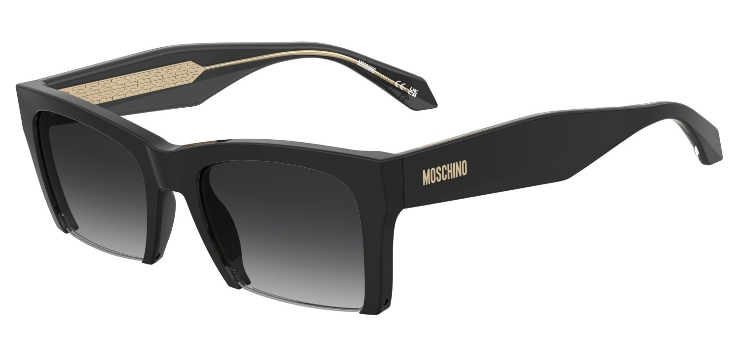 Occhiali da sole Moschino Mos196/S 208176 807 9O colore black forma quadrato lenti dark grey shaded