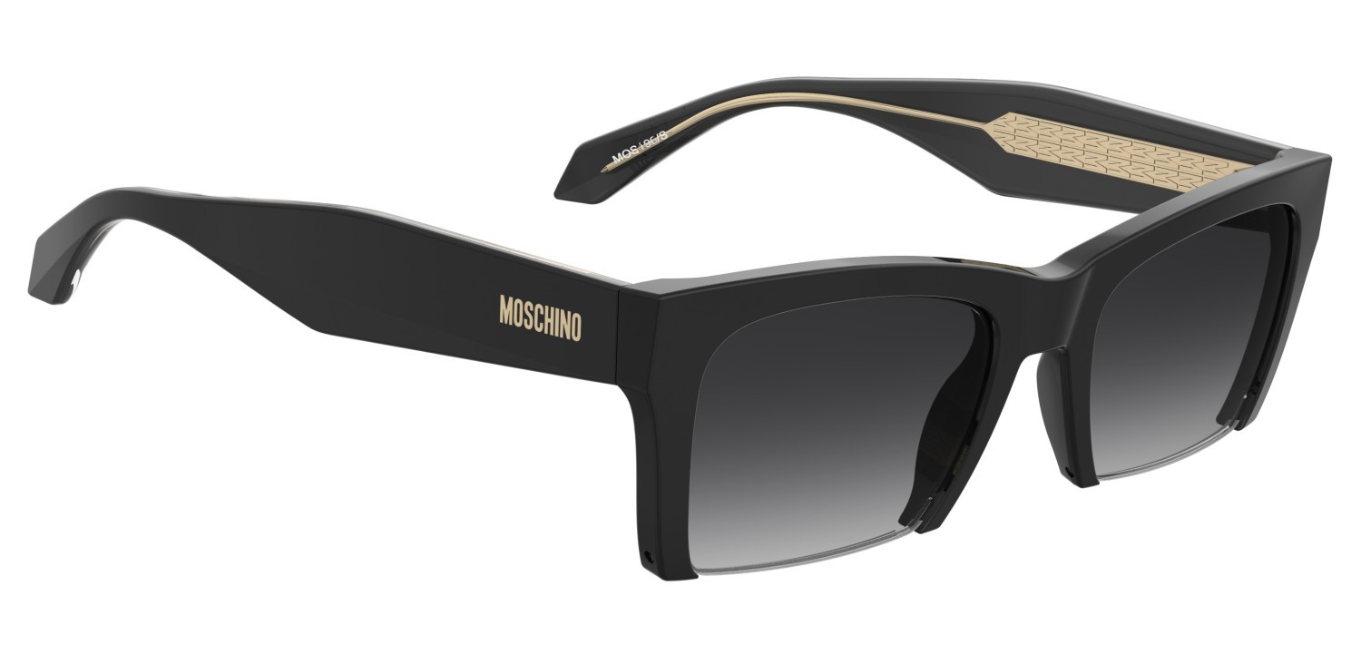 Occhiali da sole Moschino Mos196/S 208176 807 9O colore black forma quadrato lenti dark grey shaded