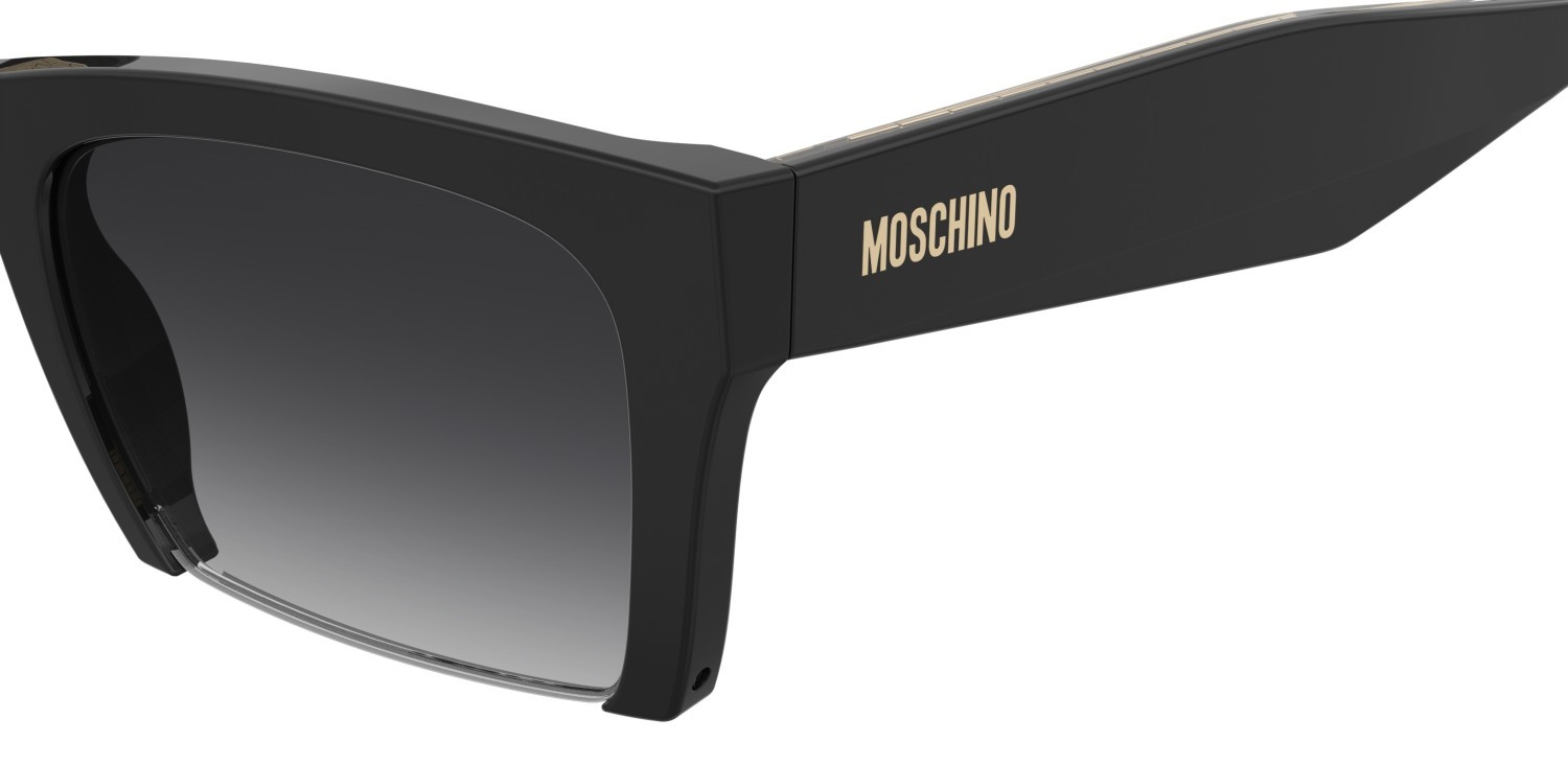 Occhiali da sole Moschino Mos196/S 208176 807 9O colore black forma quadrato lenti dark grey shaded