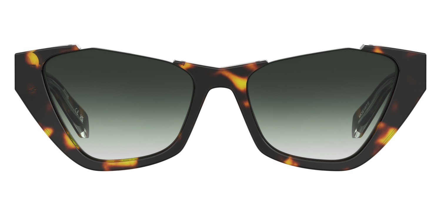 Sonnenbrillen Moschino Mos197/S 208177 086 9K farbe havana form cat-eye gläser green shaded
